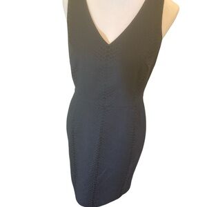 Tommy Hilfiger Dress Womens Navy Blue Sz 8 Snakeskin Print Midi VNeck Sleeveless